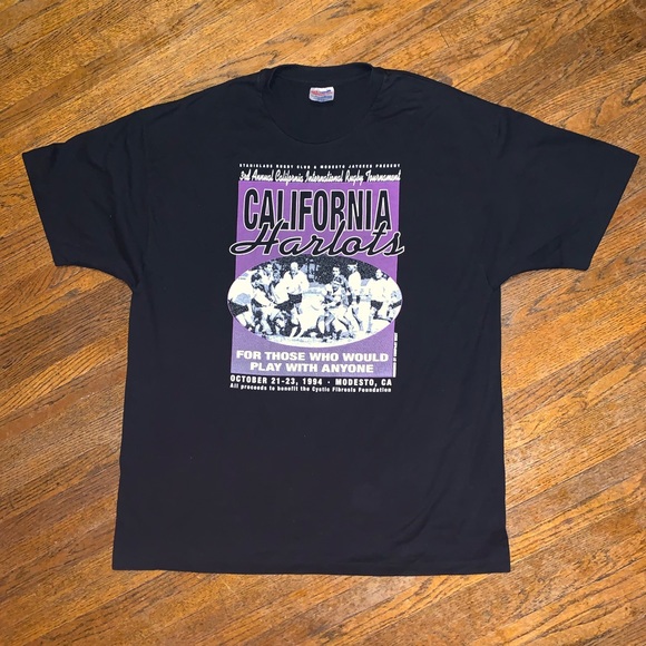 VTG 1994 California Harlots Rugby Shirt Size XXL - Picture 1 of 8